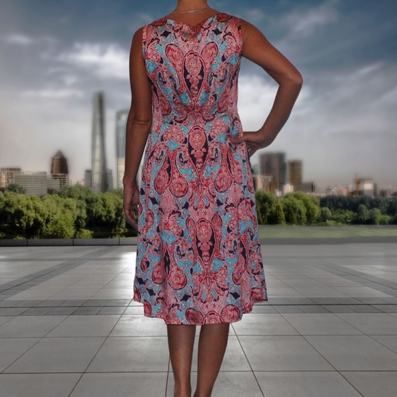 Jones New York Poppy Red Multicolored Dress - Picture 4 of 5